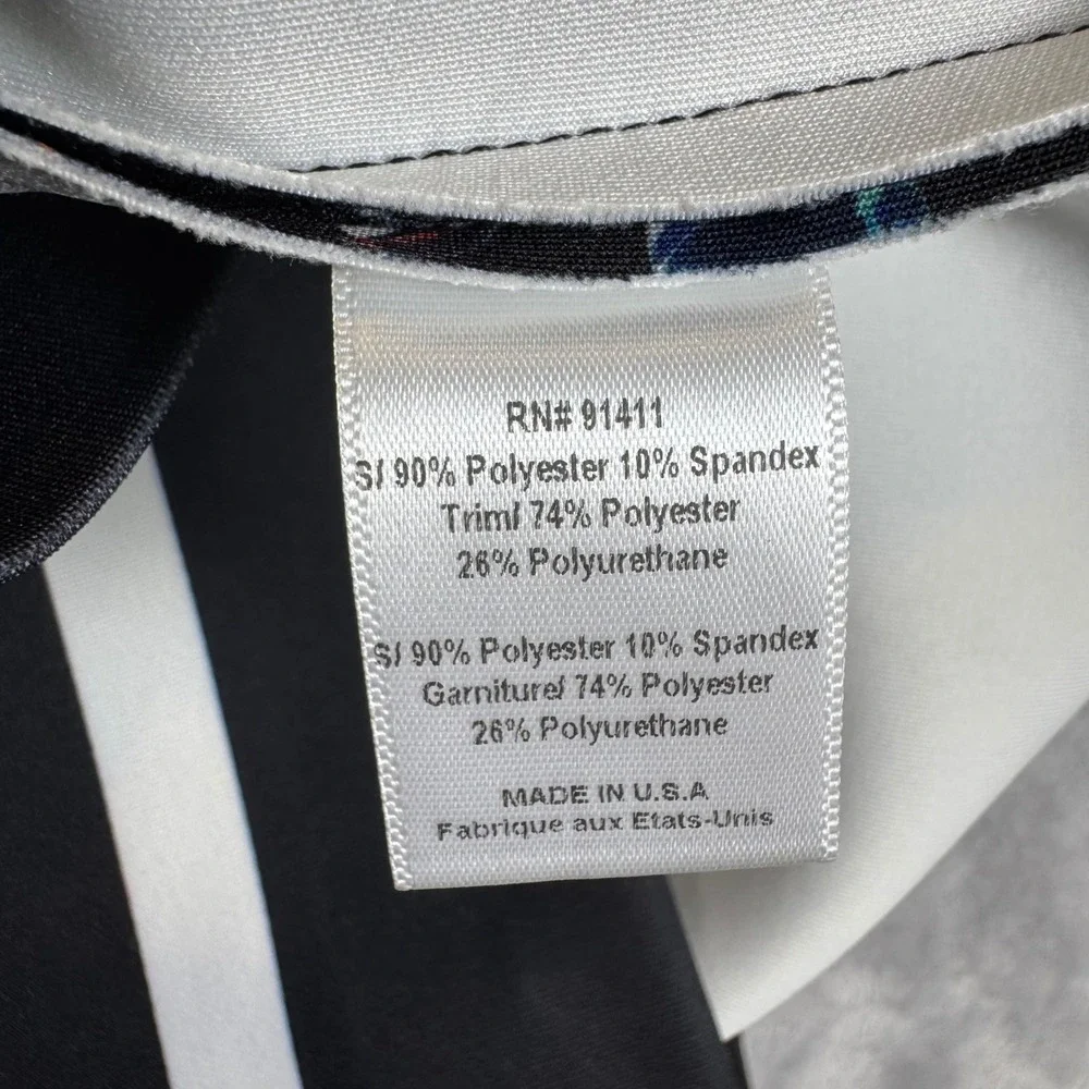 Clover Canyon Floral Print Dress Medium Black Blue Orange Geometric Pattern - Picture 5 of 8